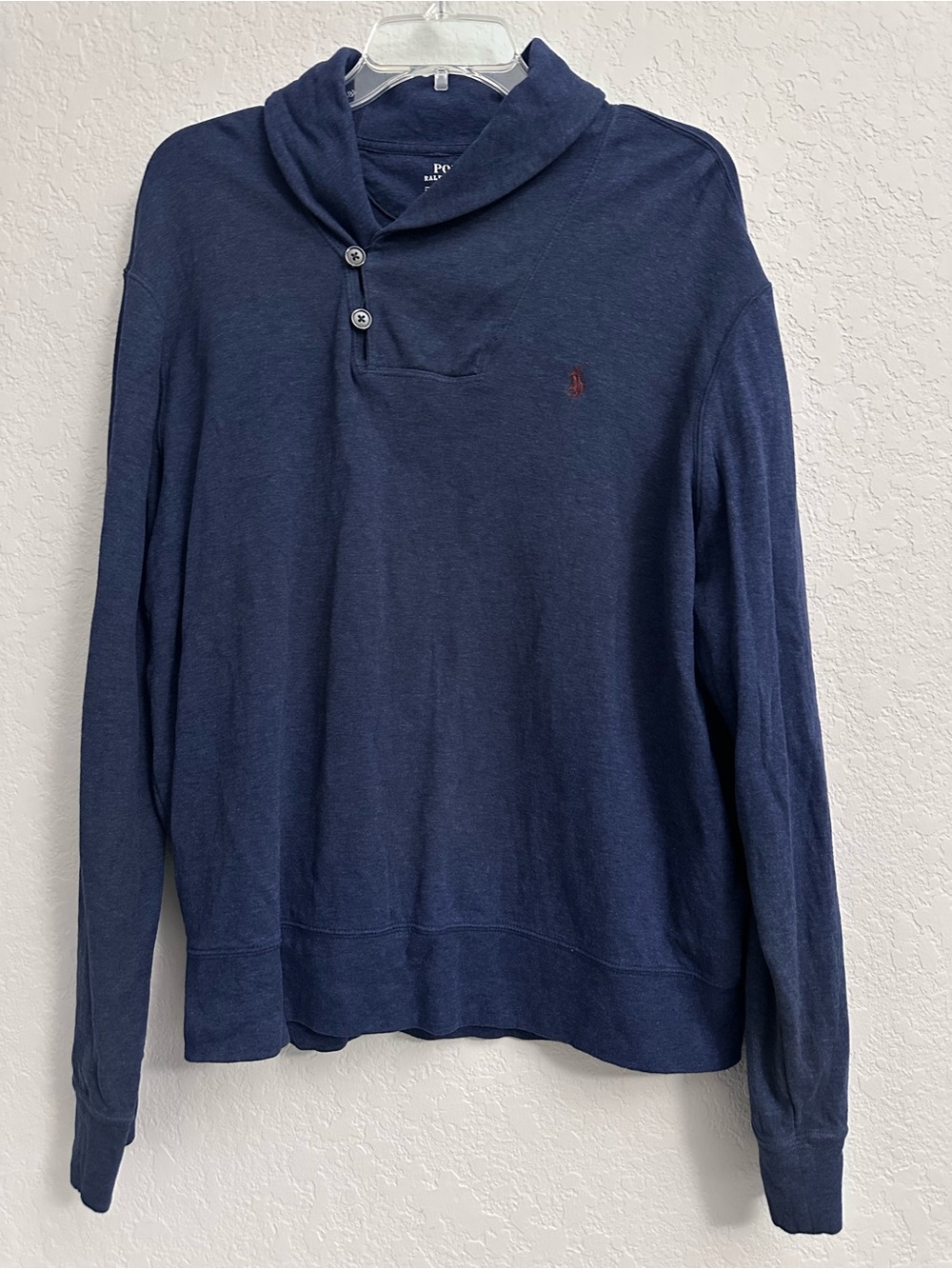 Polo Ralph Lauren Men's Sweater Shawl Collar Pullover Size Large Navy